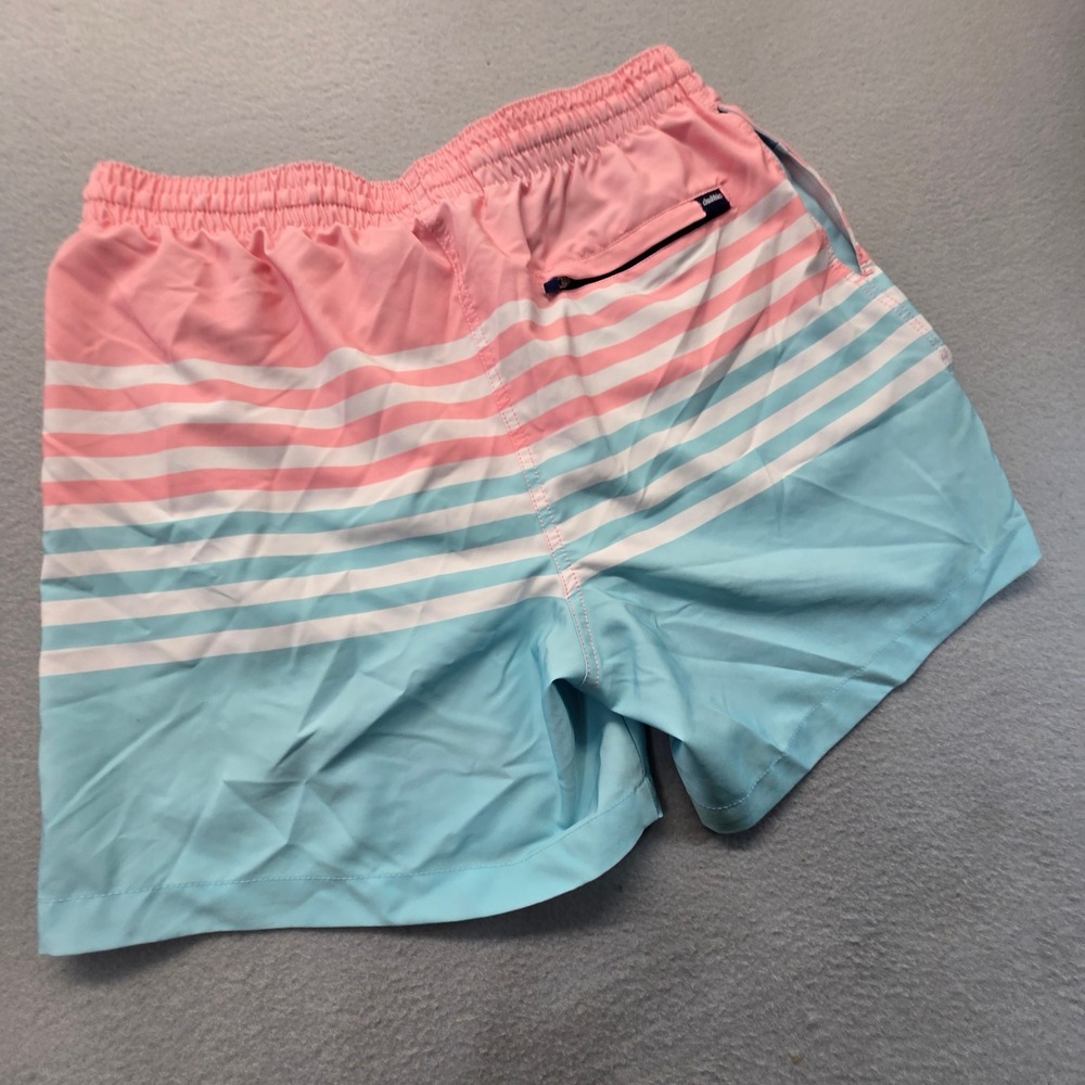 Chubbies Mens Pink Blue Striped Swim Trunks 5.5 Inch Inseam XL Colorblock